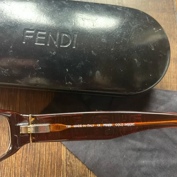 FENDI Eyeglasses with Matching Case & Monogrammed Microfiber Cleaning Cloth - Picture 10 of 13